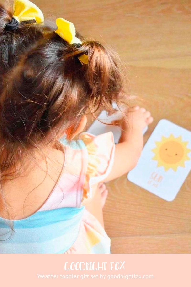 Weather Flashcards for Toddlers | Bilingual English & Spanish Learning Cards for Preschoolers