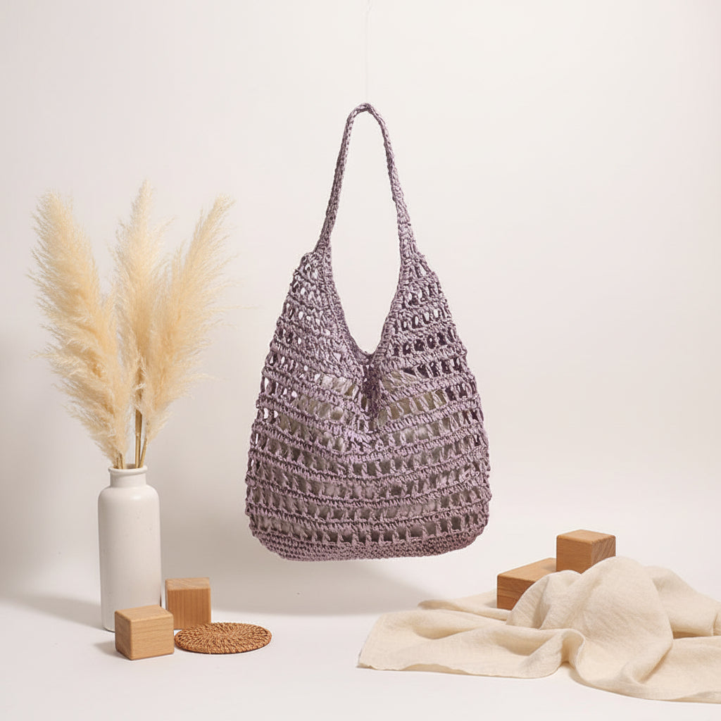 Large capacity straw beach bag Seaside Vacation French Straw Bag