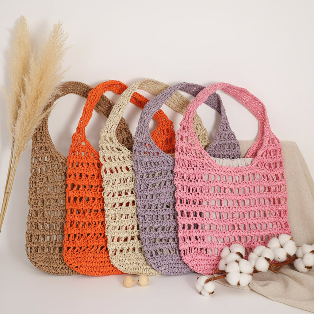 Large capacity straw beach bag Seaside Vacation French Straw Bag