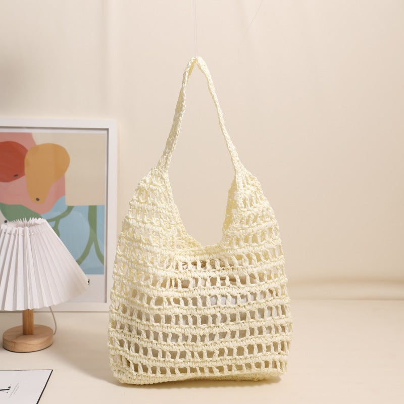 Large capacity straw beach bag Seaside Vacation French Straw Bag