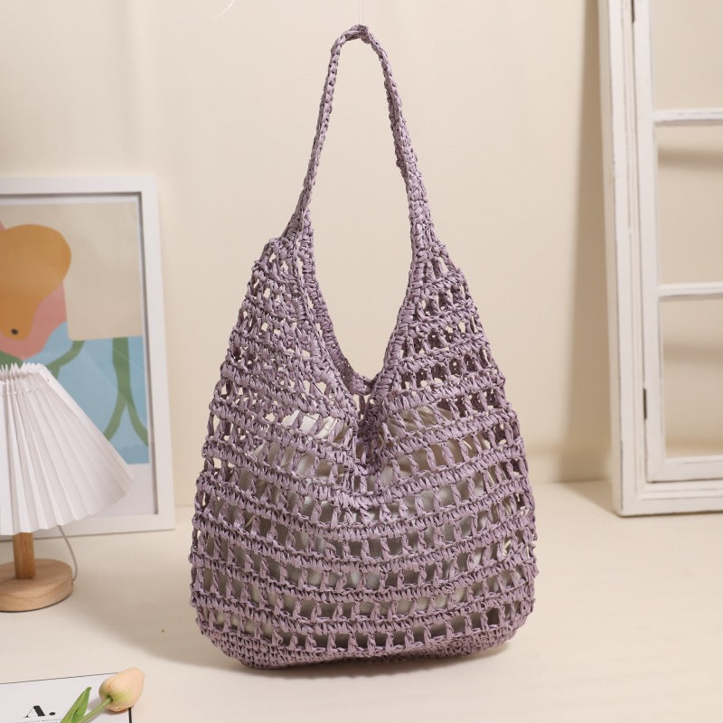 Large capacity straw beach bag Seaside Vacation French Straw Bag