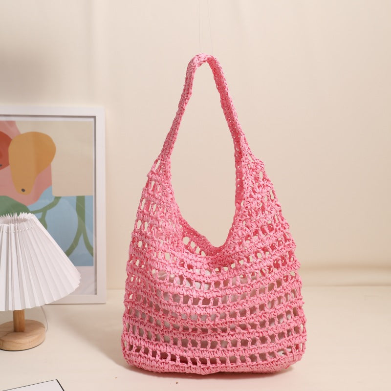 Large capacity straw beach bag Seaside Vacation French Straw Bag