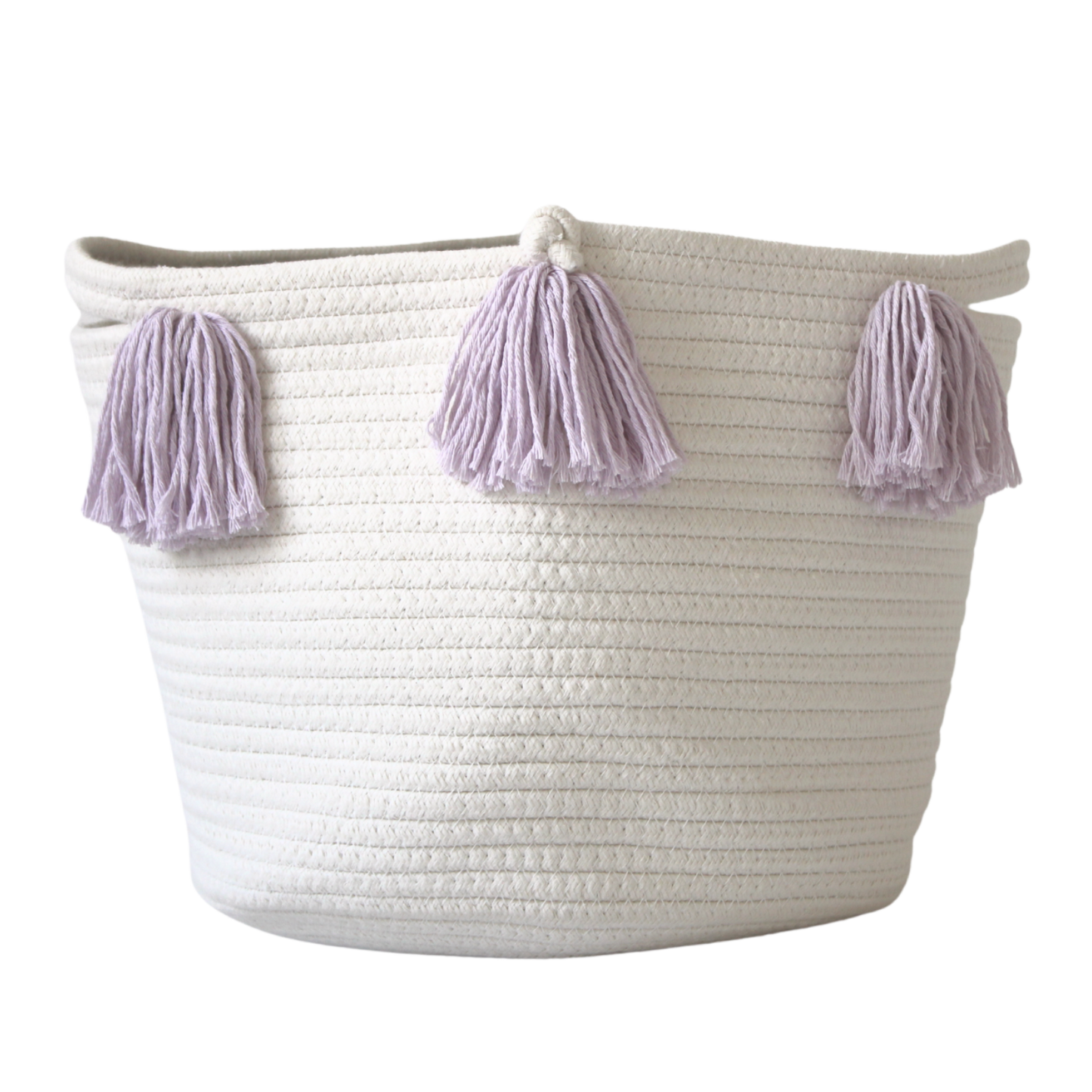 Lilac Tassel Basket - Medium