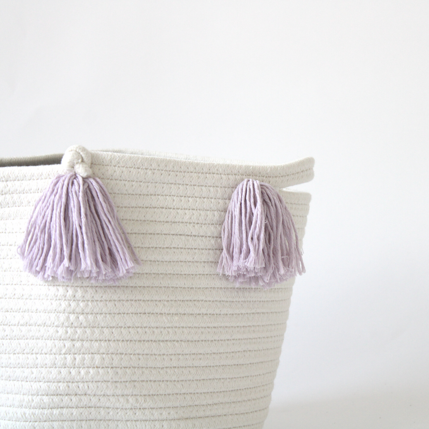 Lilac Tassel Basket - Medium