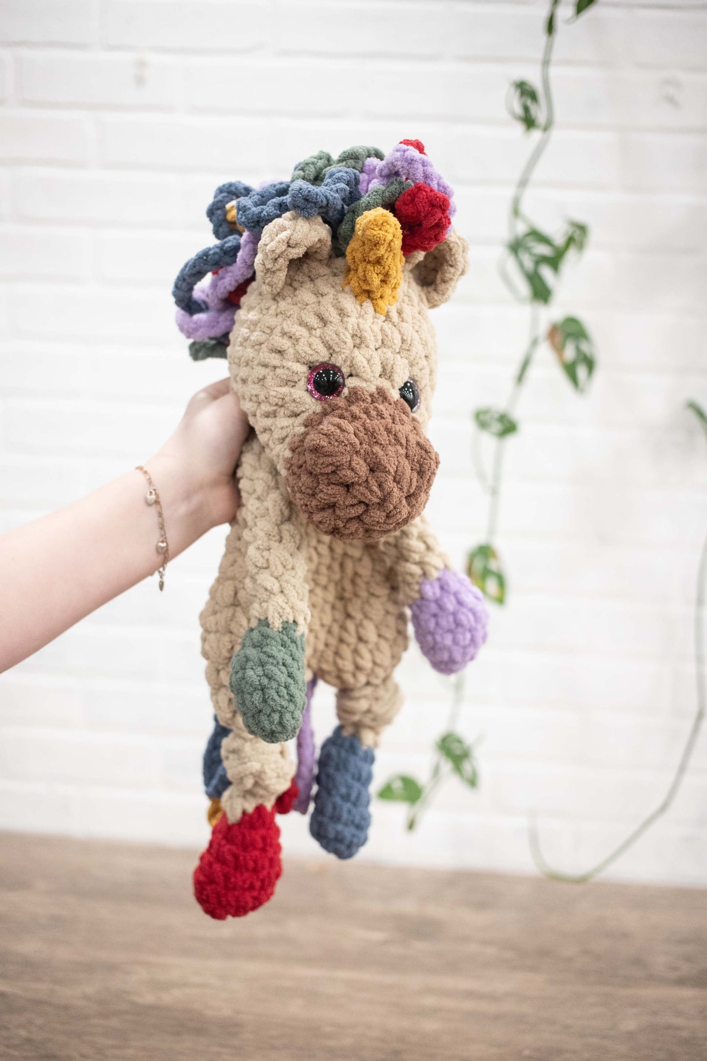 Rainbow Unicorn Lovey, Crochet Stuffed Animal, Rainbow Unicorn Snuggler, Baby Lovey, Soft Cuddlers for Kids,