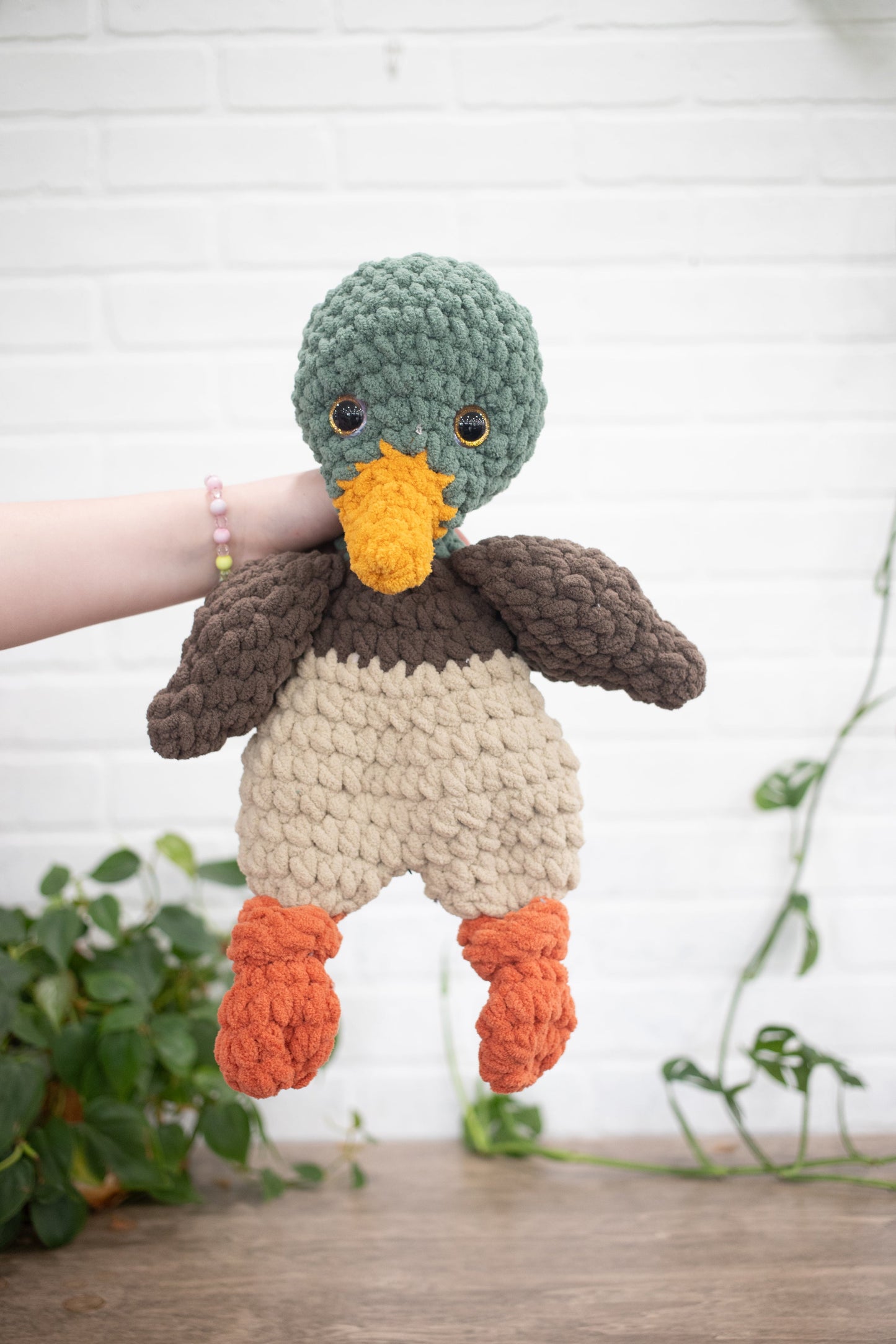 Duck Lovey, Mallard Duck Stuffed Animal, Crochet Duckie Snuggler