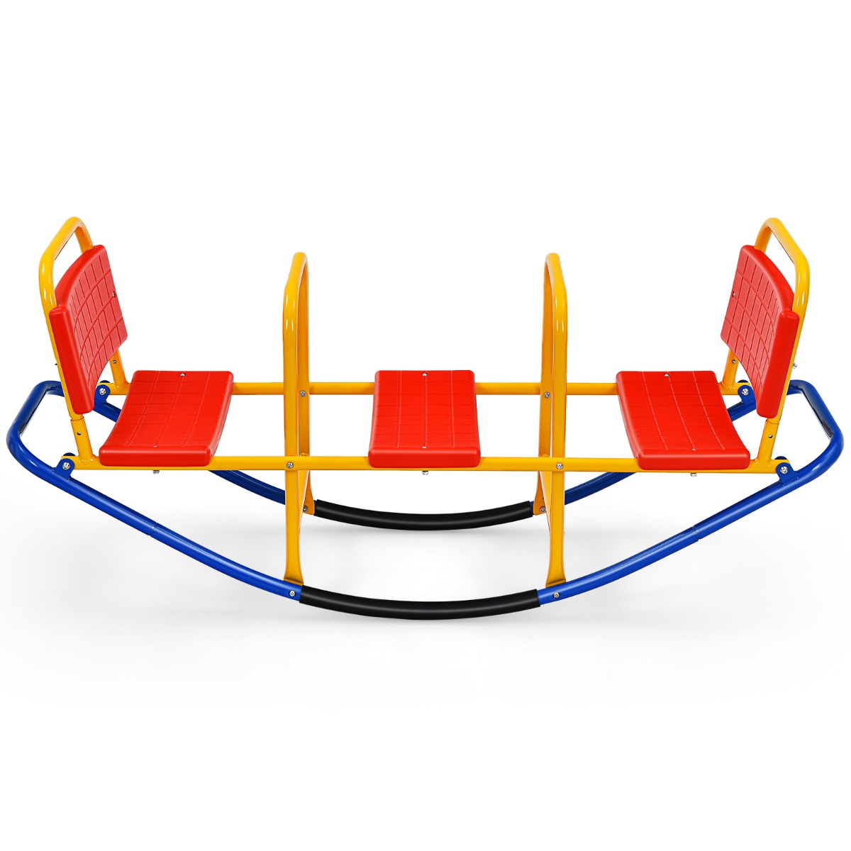 NNECW Kids Metal Rocking Seesaw with Handlebars for Indoor & Outdoor Play